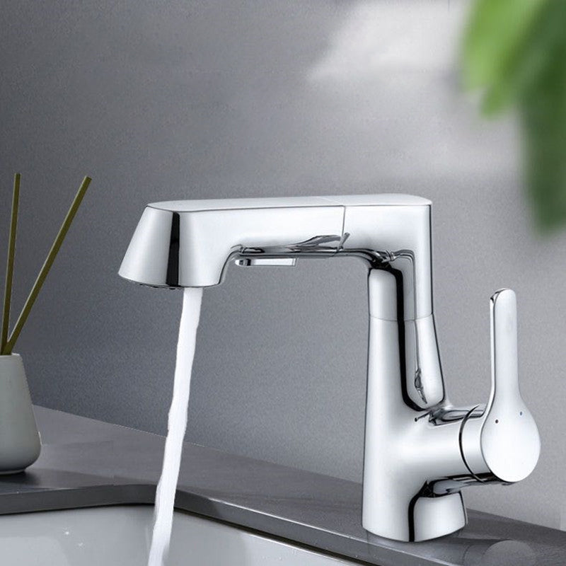 BowLift | Modern Vessel Sink Faucet Copper Single Handle Pull Down Low Arc Vessel Faucet
