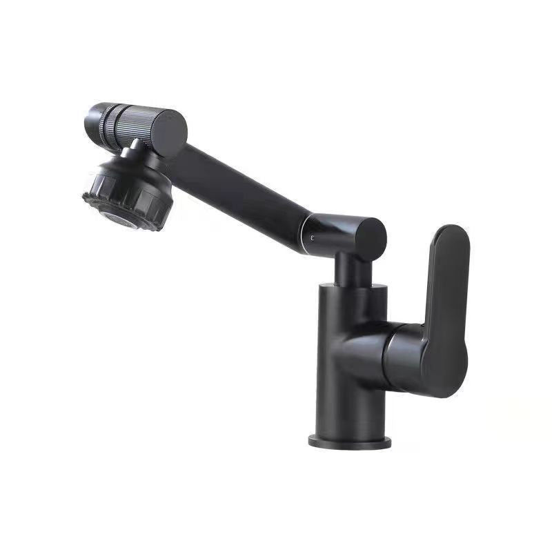 BowLift | Modern sink faucet stainless steel lever handles swivel spout sink faucet