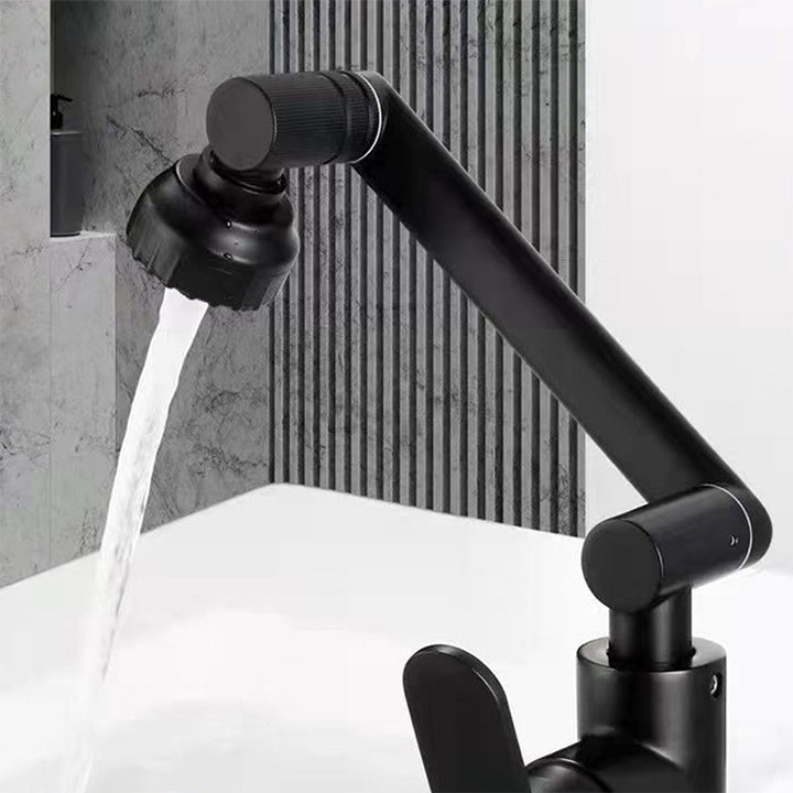 BowLift | Modern sink faucet stainless steel lever handles swivel spout sink faucet
