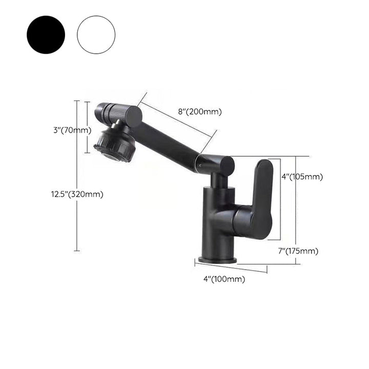 BowLift | Modern sink faucet stainless steel lever handles swivel spout sink faucet
