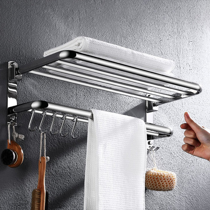 BowLift | Modern Stainless Steel Bathroom Shelf Paper Holder Bathroom Accessory Set