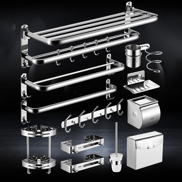 BowLift | Modern Stainless Steel Bathroom Shelf Paper Holder Bathroom Accessory Set