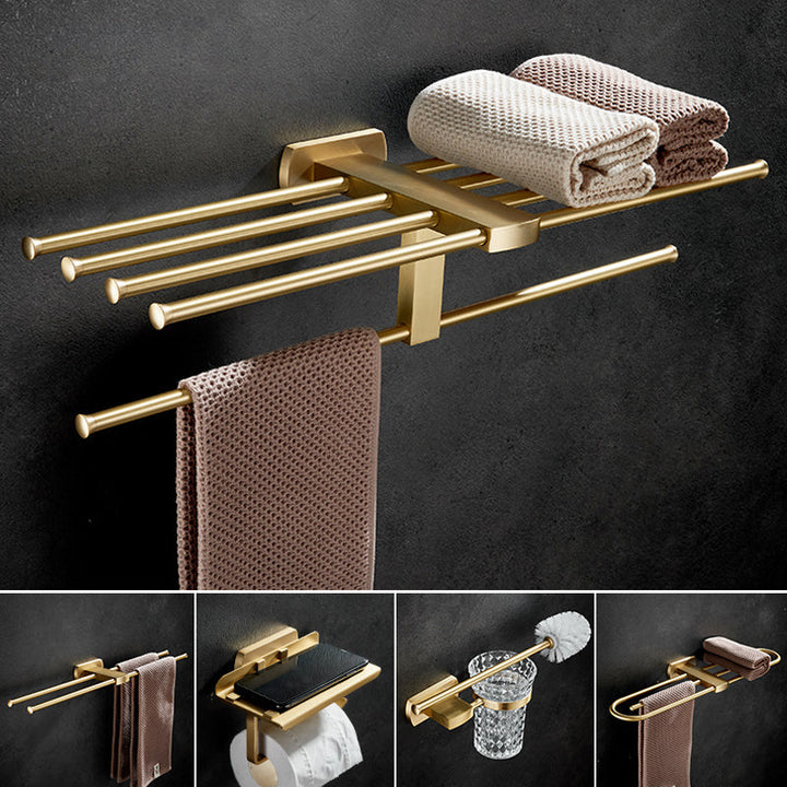 BowLift | Traditional Golden Bath Accessories Set Brass Bathroom Accessories Kit