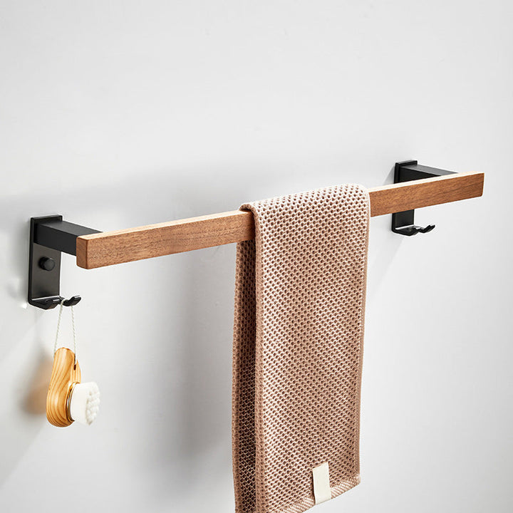 BowLift | Wood and Aluminum Bath Accessory Set Black Bathroom Accessory Kit