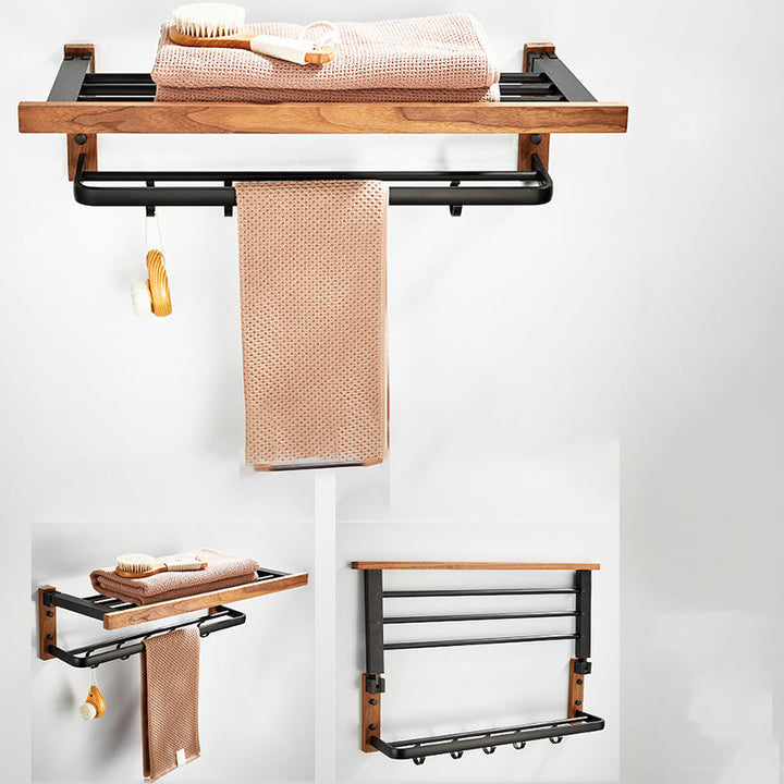 BowLift | Wood and Aluminum Bath Accessory Set Black Bathroom Accessory Kit