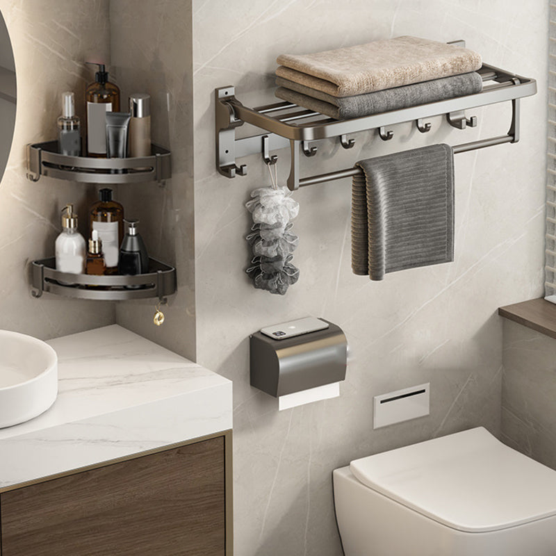 BowLift | Contemporary Bathroom Accessory Set Grey Aluminum Bathroom Accessory Kit