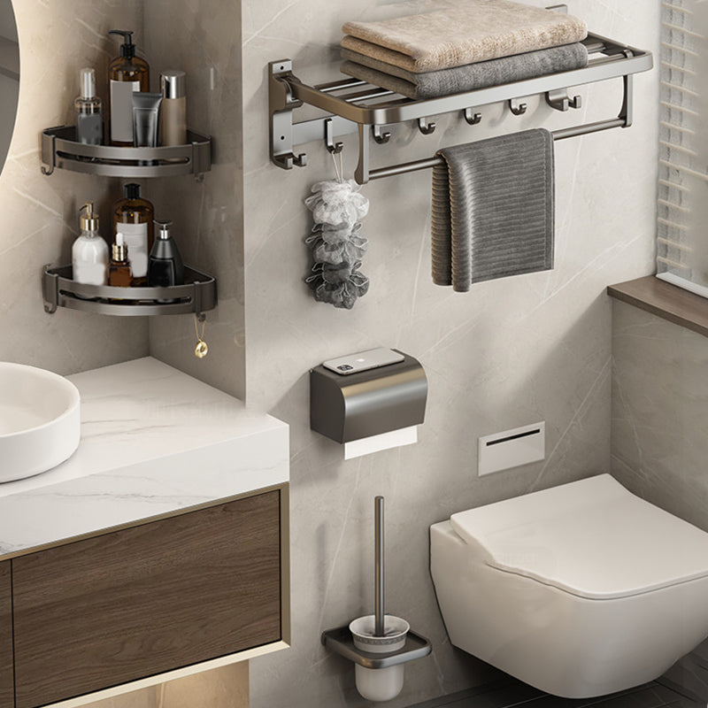 BowLift | Contemporary Bathroom Accessory Set Grey Aluminum Bathroom Accessory Kit