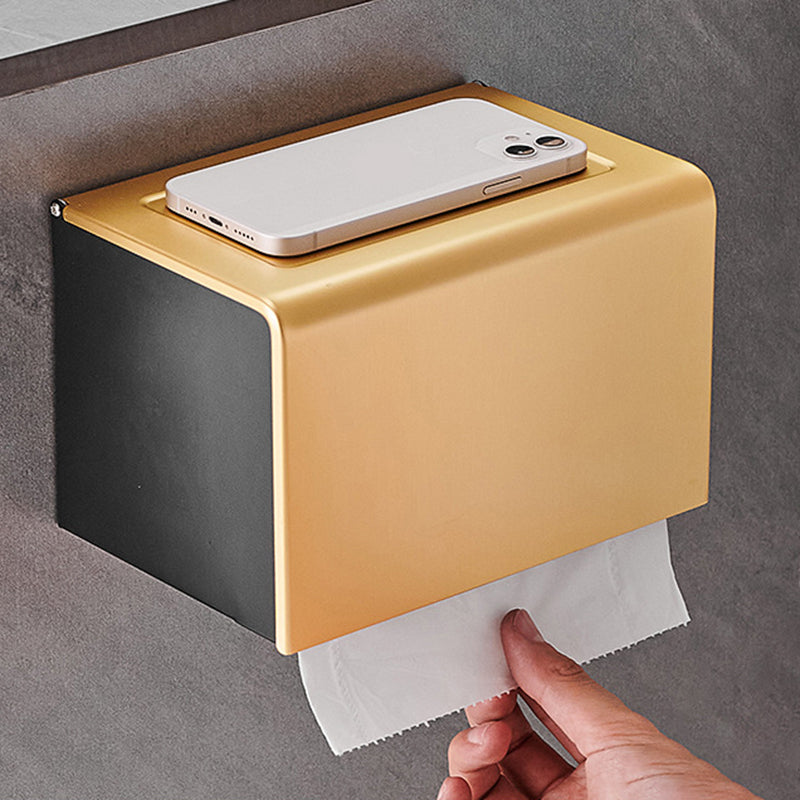 BowLift | Contemporary Bath Accessories Set Black & Golden Bath Shelf/Towel Bar