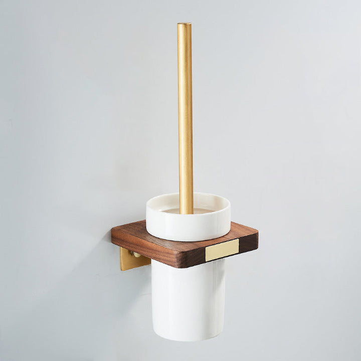 BowLift | Wood and Aluminum Bath Hardware Set Golden Bathroom Accessory Set