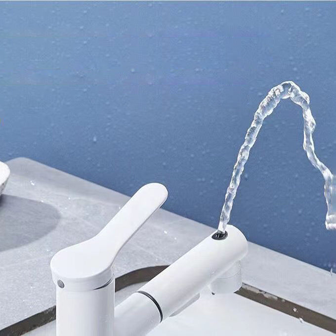 BowLift | Modern Washbasin Faucet Copper 1-Handle Low Arc Pull-Out Washbasin Faucet for Bathroom