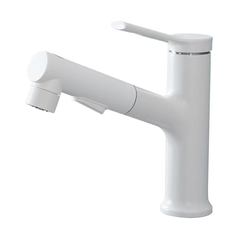 BowLift | Modern Washbasin Faucet Copper 1-Handle Low Arc Pull-Out Washbasin Faucet for Bathroom