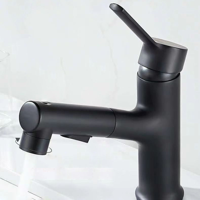 BowLift | Modern Washbasin Faucet Copper 1-Handle Low Arc Pull-Out Washbasin Faucet for Bathroom