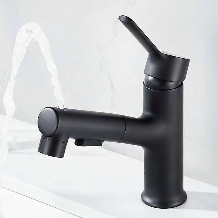BowLift | Modern Washbasin Faucet Copper 1-Handle Low Arc Pull-Out Washbasin Faucet for Bathroom