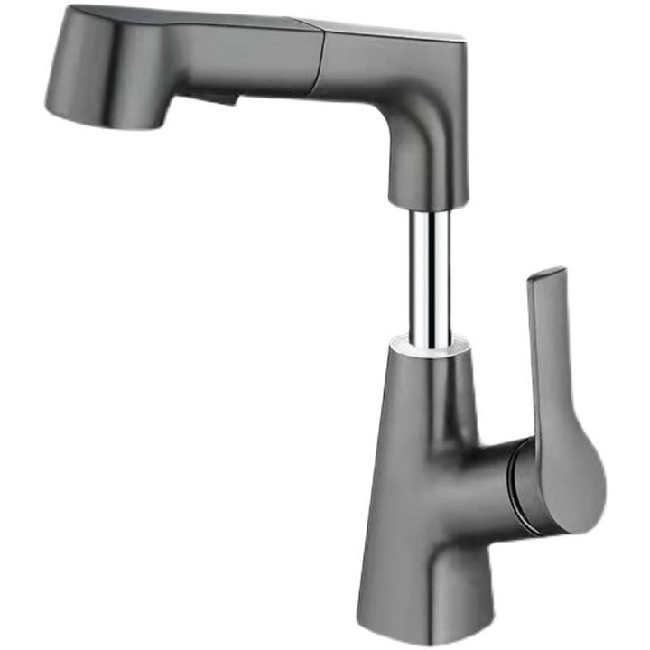 BowLift | Modern centerset faucet with single lever handle for countertop sink bathroom fixture