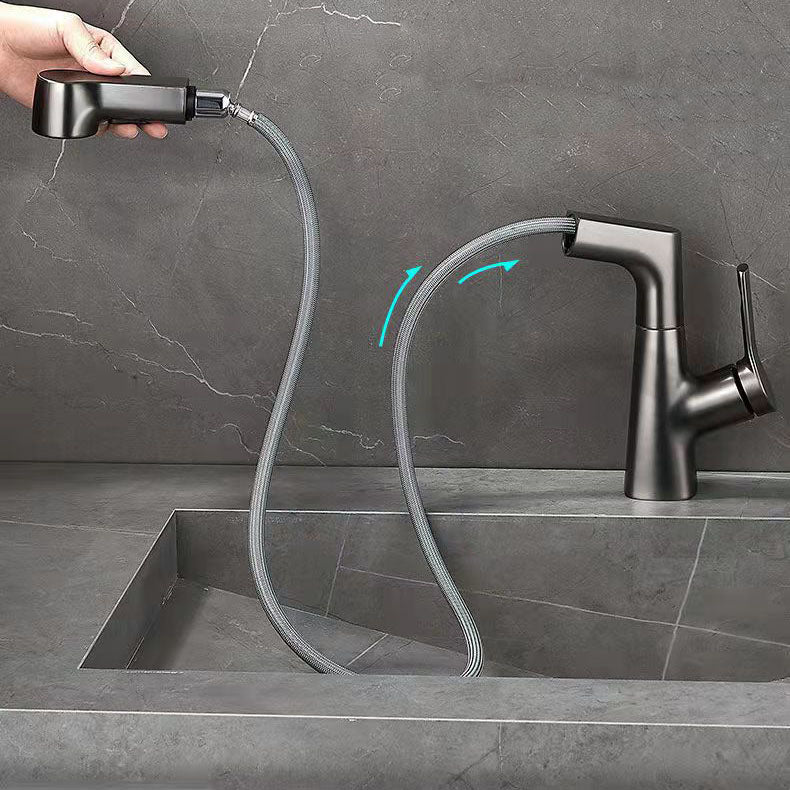 BowLift | Modern centerset faucet with single lever handle for countertop sink bathroom fixture