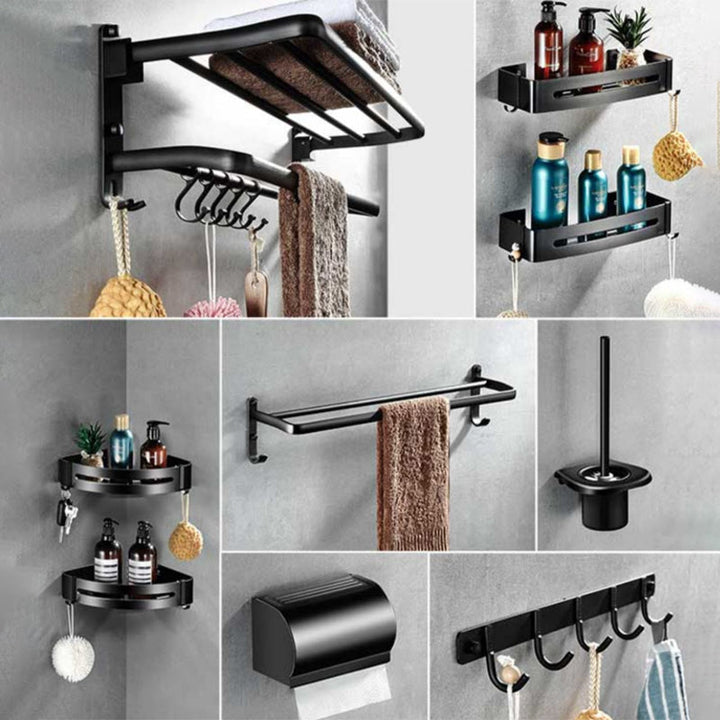 BowLift | Modern Aluminum Bathroom Hardware Set Black Bathroom Accessory Set