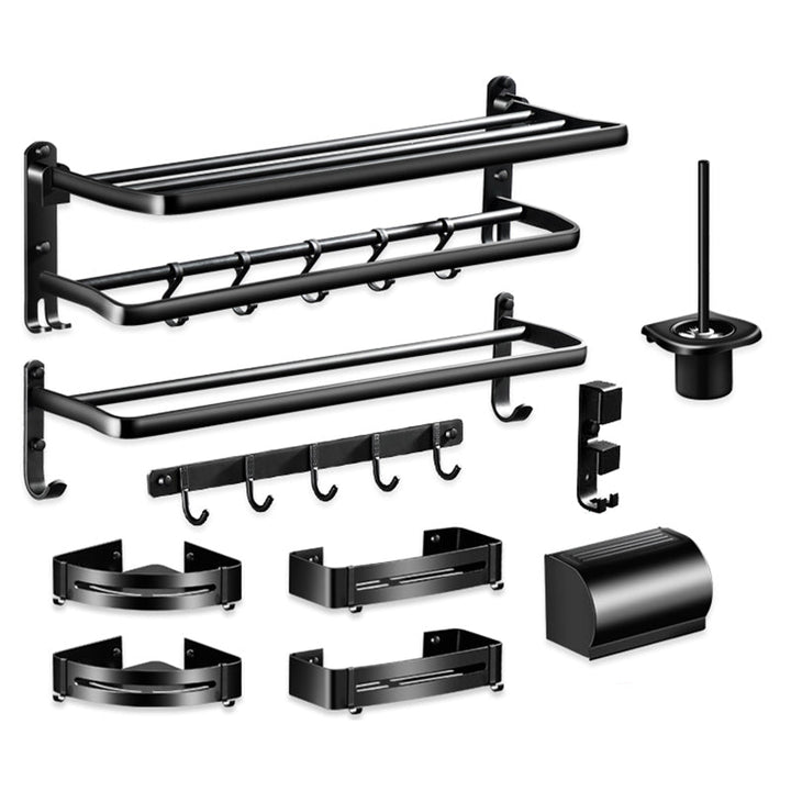 BowLift | Modern Aluminum Bathroom Hardware Set Black Bathroom Accessories Set