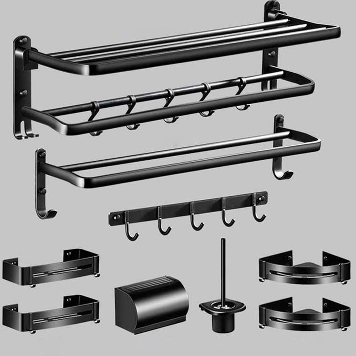 BowLift | Modern Aluminum Bathroom Hardware Set Black Bathroom Accessories Set