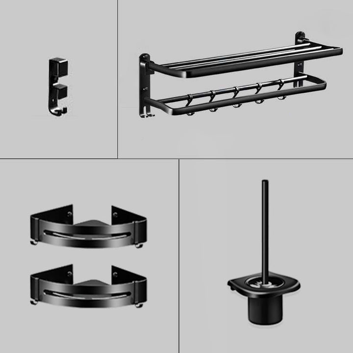 BowLift | Modern Aluminum Bathroom Hardware Set Black Bathroom Accessories Set