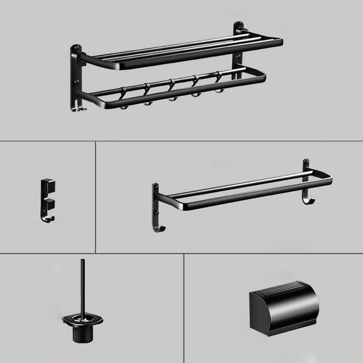 BowLift | Modern Aluminum Bathroom Hardware Set Black Bathroom Accessory Set