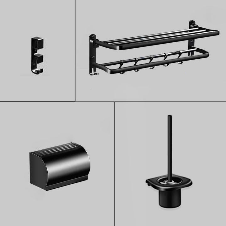 BowLift | Modern Aluminum Bathroom Hardware Set Black Bathroom Accessory Set
