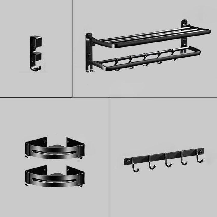 BowLift | Modern Aluminum Bathroom Hardware Set Black Bathroom Accessory Set