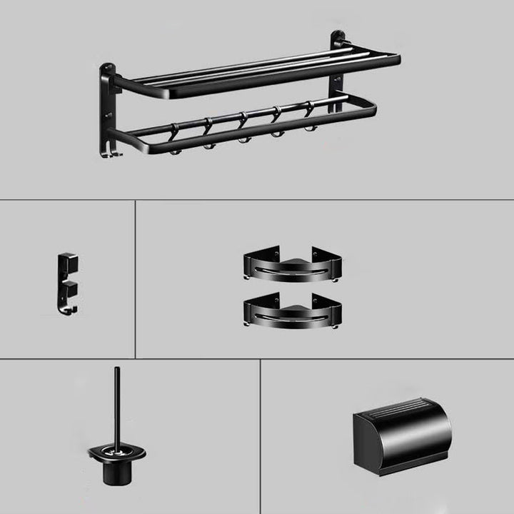 BowLift | Modern Aluminum Bathroom Hardware Set Black Bathroom Accessories Set