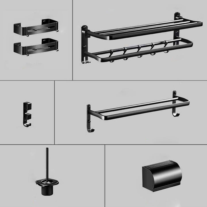 BowLift | Modern Aluminum Bathroom Hardware Set Black Bathroom Accessory Set
