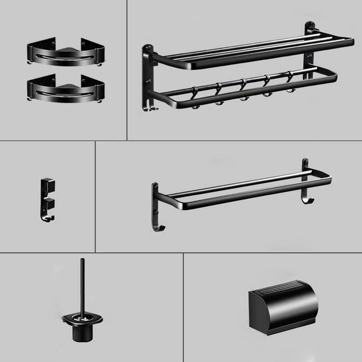 BowLift | Modern Aluminum Bathroom Hardware Set Black Bathroom Accessory Set