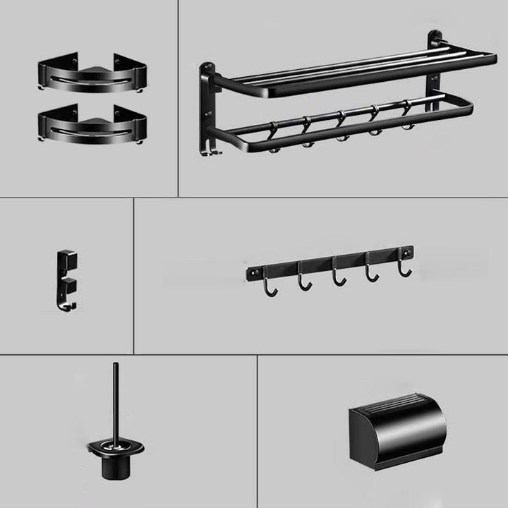 BowLift | Modern Aluminum Bathroom Hardware Set Black Bathroom Accessory Set