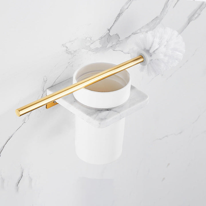 BowLift | Marble & Brass Bathroom Accessories Set Golden Bathroom Accessories Kit
