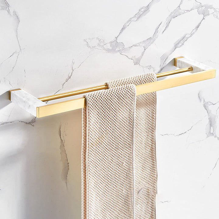 BowLift | Marble & Brass Bathroom Accessories Set Golden Bathroom Accessories Kit