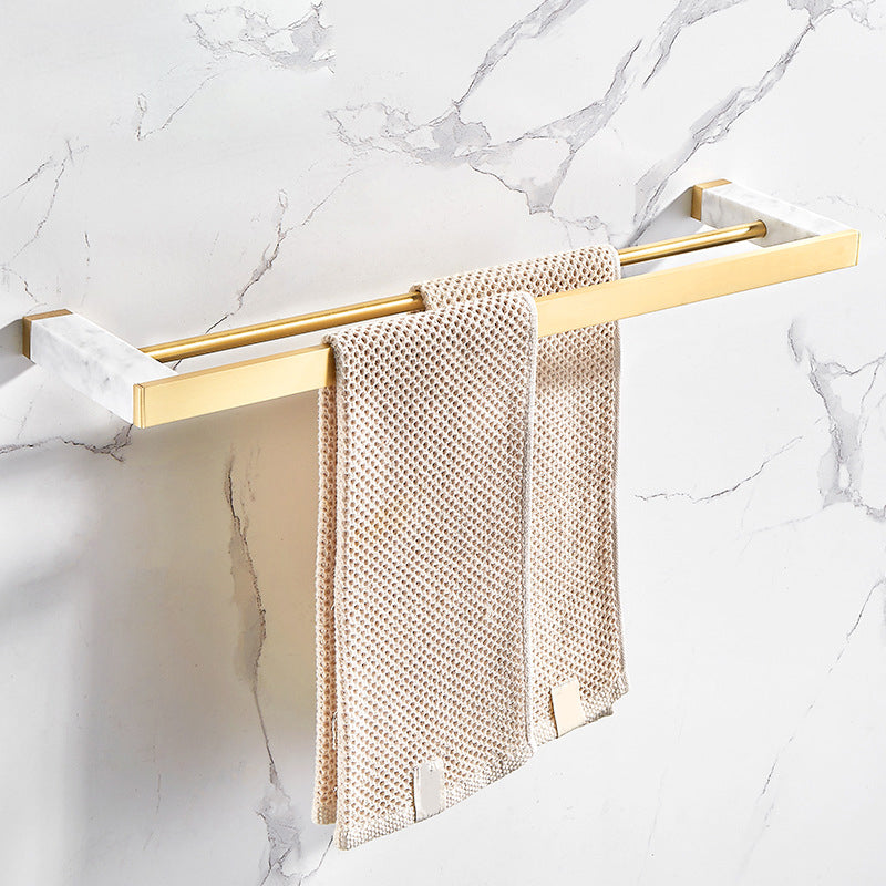 BowLift | Marble & Brass Bathroom Accessories Set Golden Bathroom Accessories Kit
