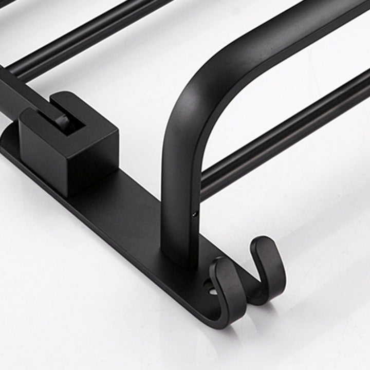 BowLift | Contemporary 8-piece Bathroom Accessory Set Matte Black Bathroom Shelf/Paper Holder/Towel Hook