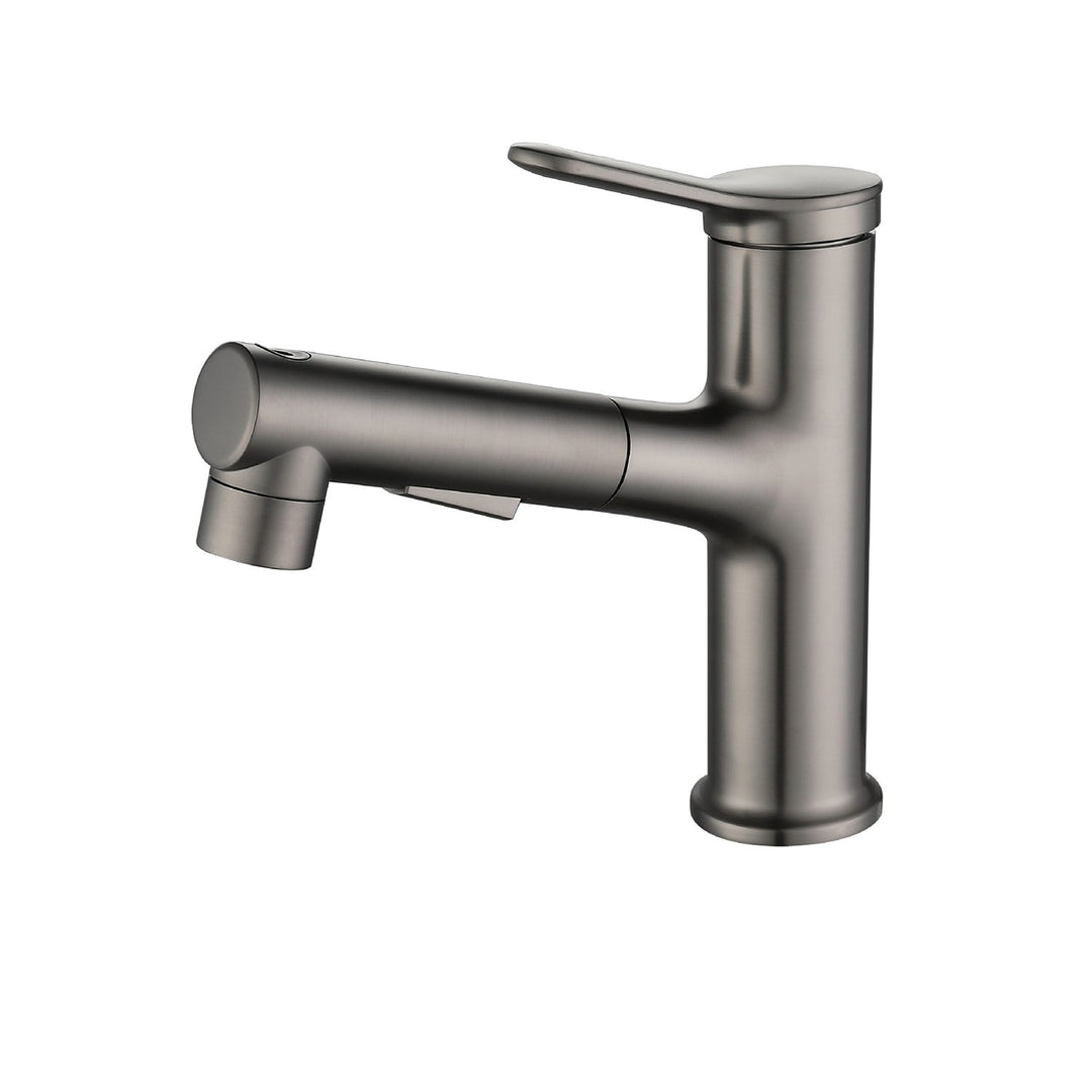 BowLift | Contemporary Vessel Faucet Copper Single Handle Low Arc Pull Down Vessel Faucet for Home