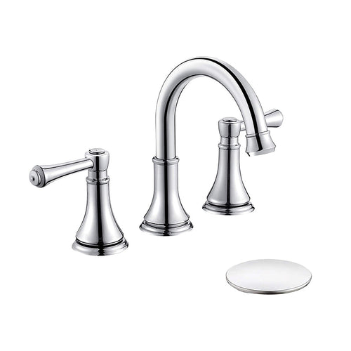 BowLift | Modern Sink Faucet Widespread Faucet with 2 Handles and 3 Holes