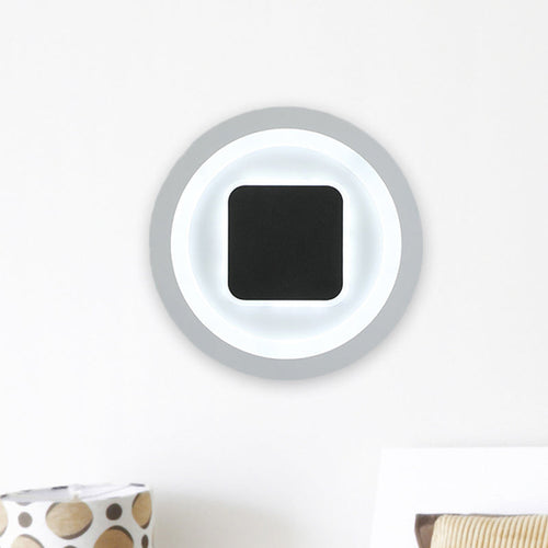 BowLift | Square and Round Wall Lights Modernism Metal LED Bedroom Wall Sconce in Black and White