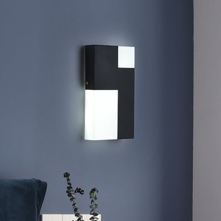 BowLift | White/Black Rectangular Wall Light Minimalist LED Acrylic Wall-mounted Lamp for Nightstand