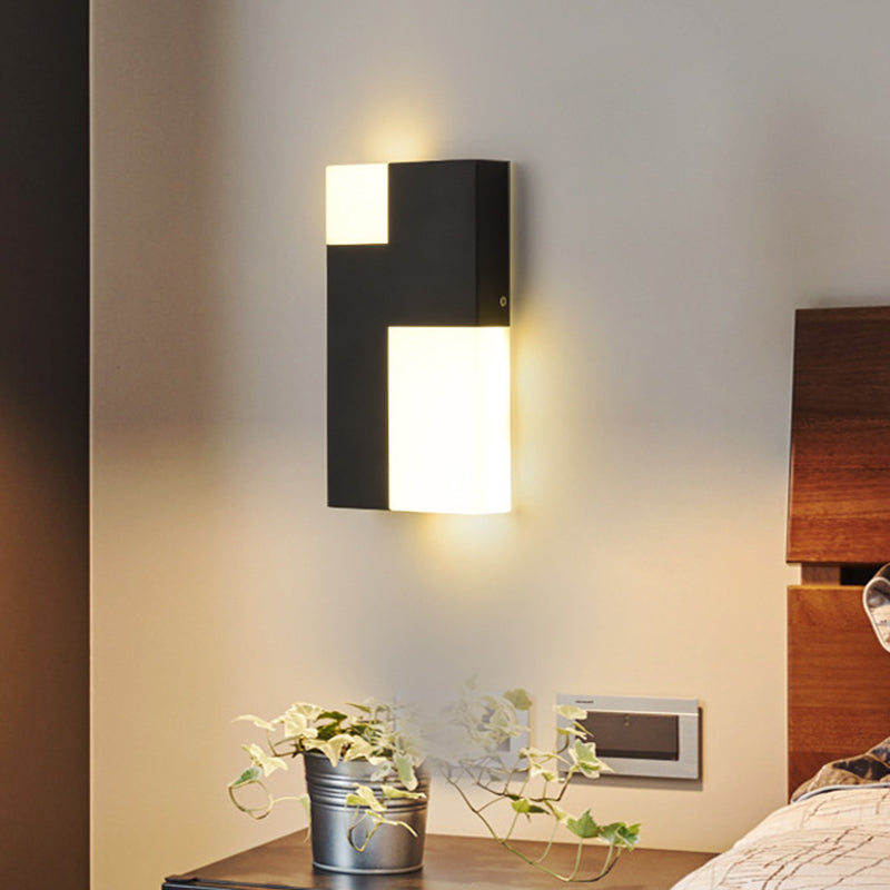 BowLift | White/Black Rectangular Wall Light Minimalist LED Acrylic Wall-mounted Lamp for Nightstand