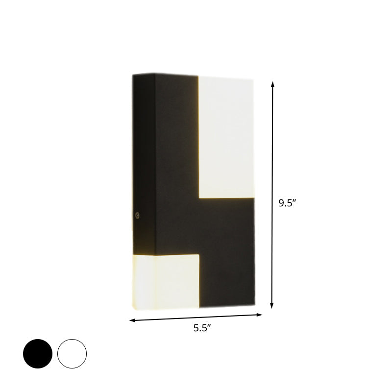 BowLift | White/Black Rectangular Wall Light Minimalist LED Acrylic Wall-mounted Lamp for Nightstand
