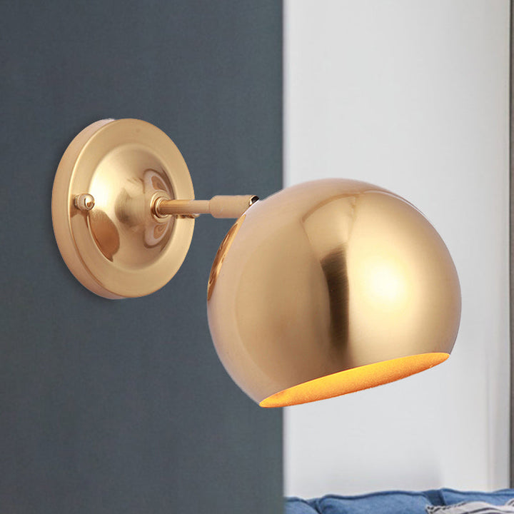 BowLift | Brass 1 Lightbulb Wall Lamp Sconces Loft Style Metal Globe Shade Wall Mounted Lamp for Dining Room