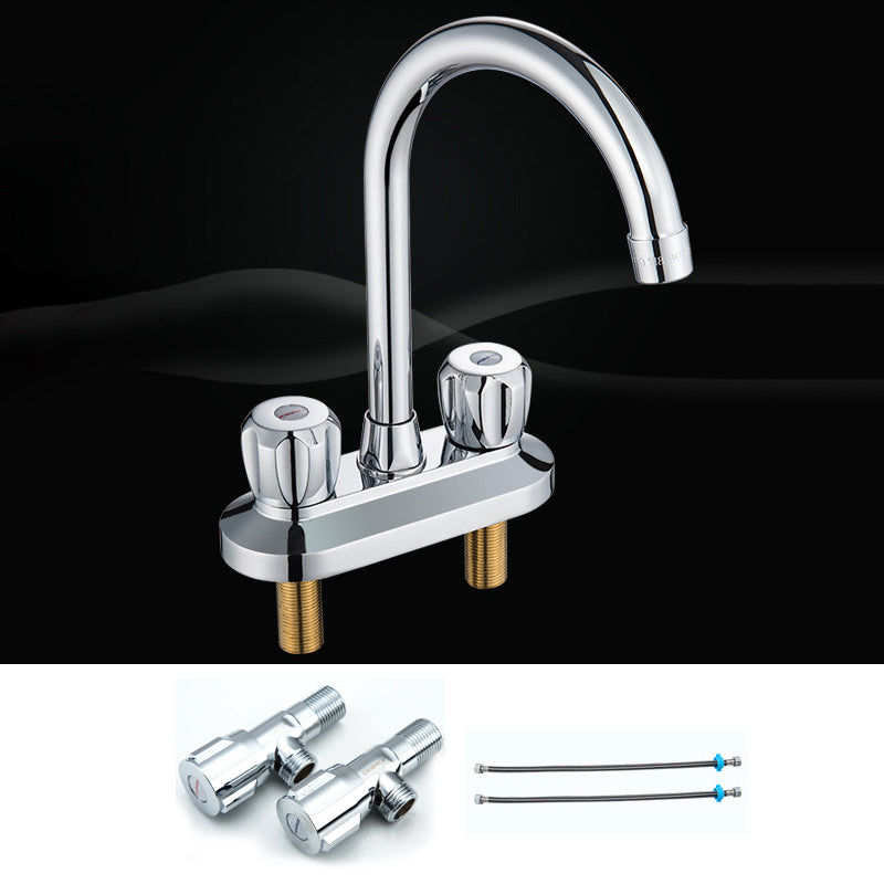 BowLift | Modern Style Bathroom Faucet Dual Handle Faucet Swivel Spout Faucet