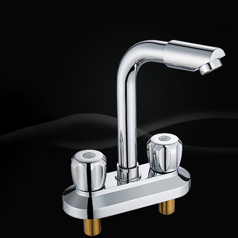 BowLift | Modern Style Bathroom Faucet Dual Handle Faucet Swivel Spout Faucet