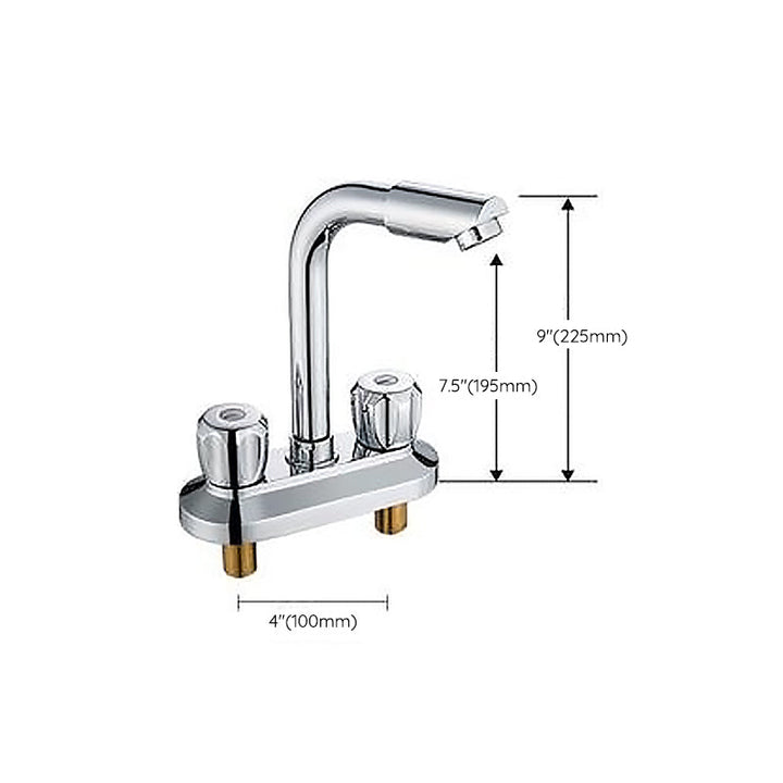 BowLift | Modern Style Bathroom Faucet Dual Handle Faucet Swivel Spout Faucet