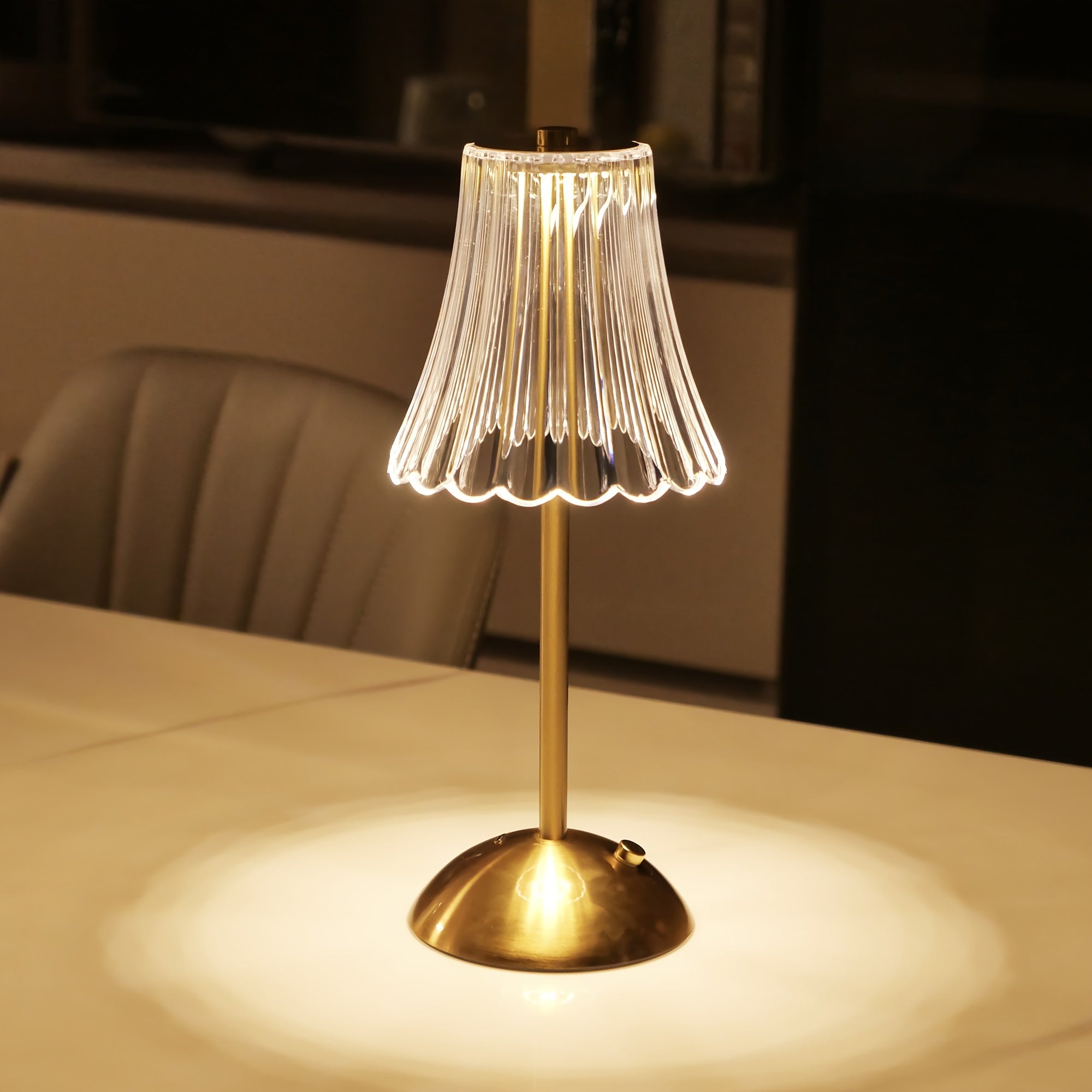 Crystaluxe Lamp - LED Crystal Table Lamp with Touch Function Bowlift