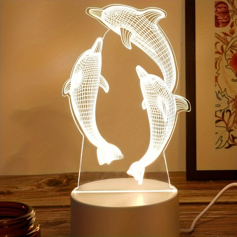 GeoDolphin - Trendy 3D Illusion Table Lighting Bowlift