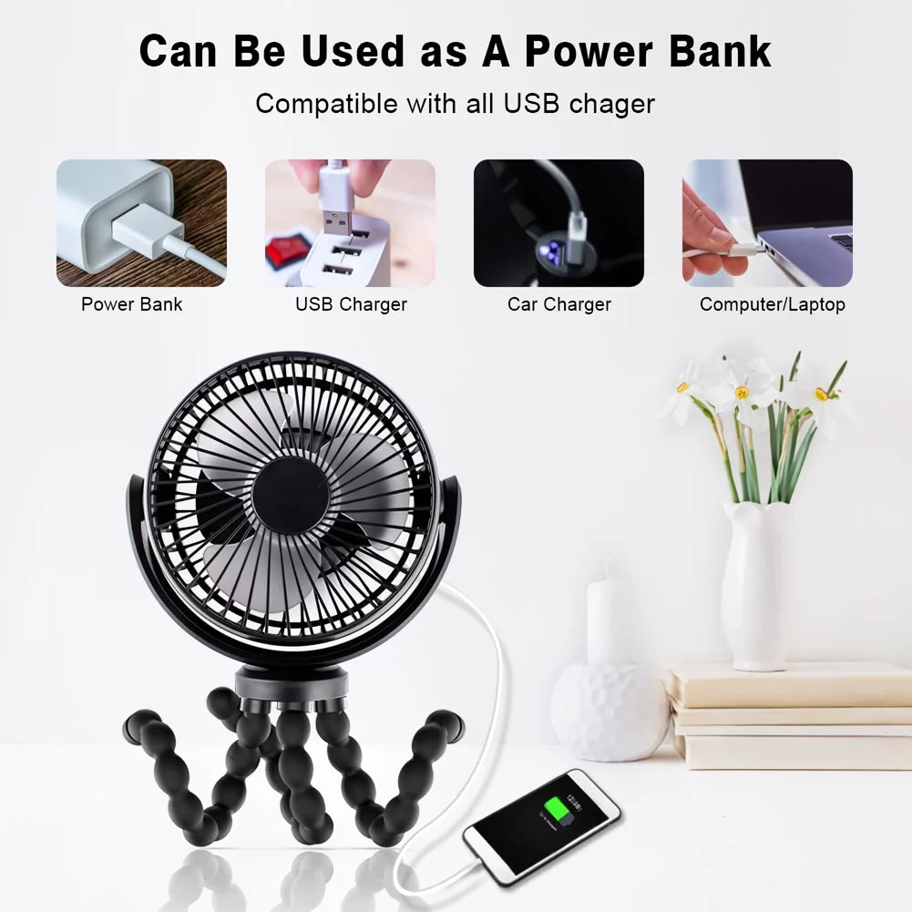 Compact Octopus Mini Fan | Bowlift