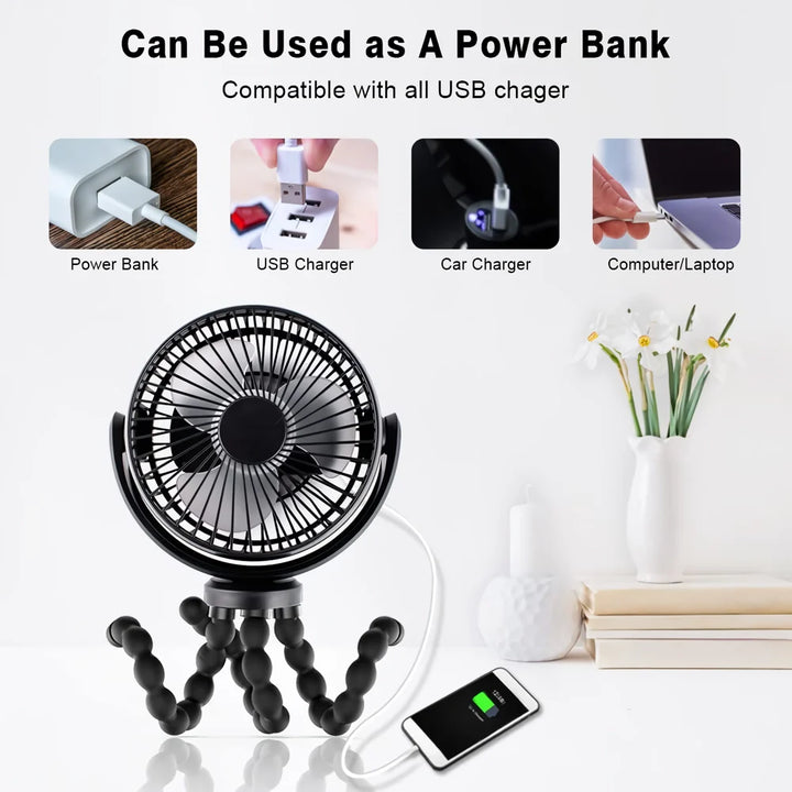 Compact Octopus Mini Fan | Bowlift
