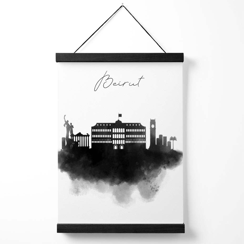 Beirut Watercolor Skyline City Poster with Hanger | Bowlift