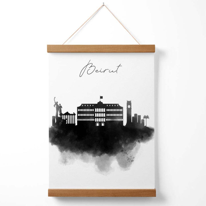 Beirut Watercolor Skyline City Poster with Hanger | Bowlift